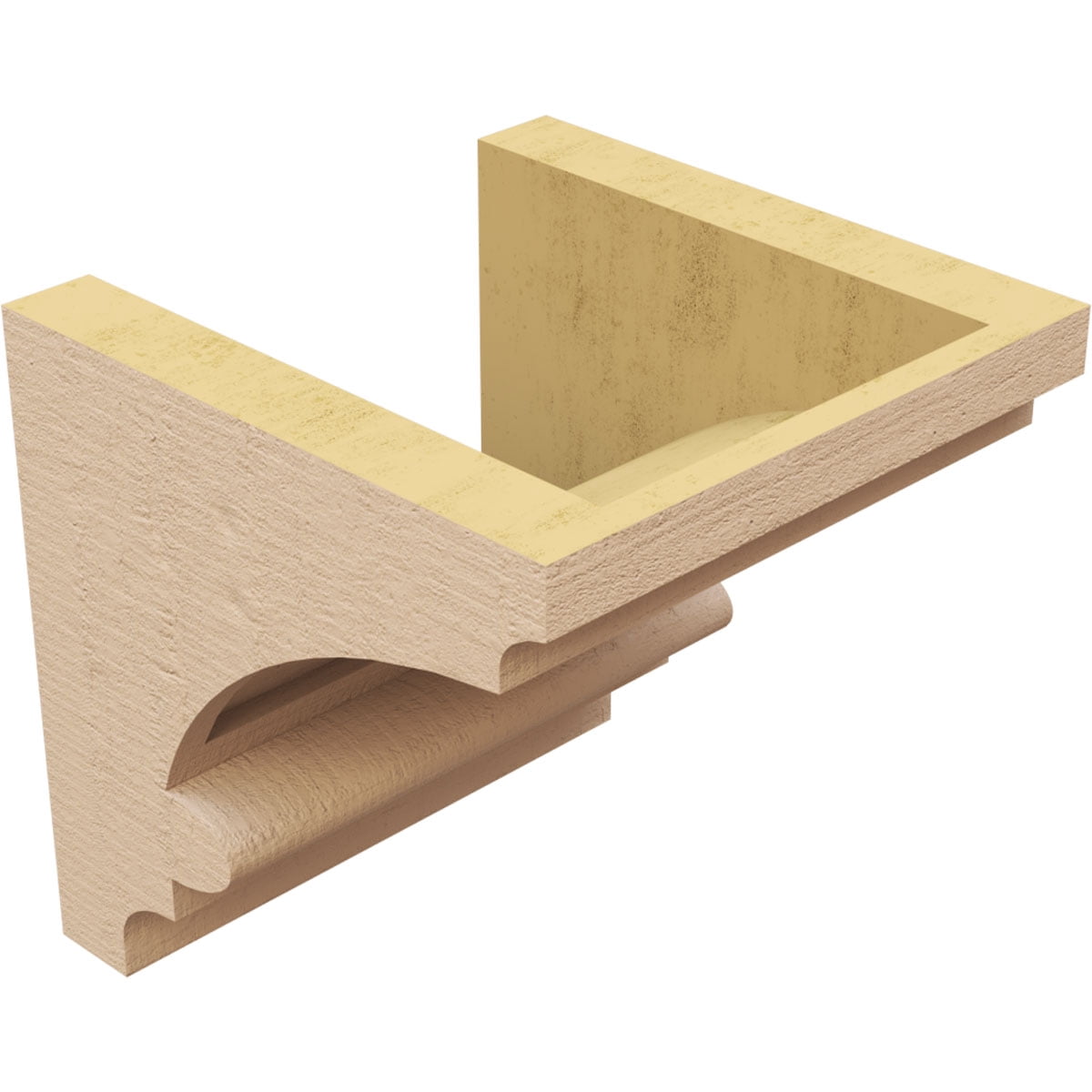 7"W x 7"D x 7"H Wide Diane Rough Cedar Woodgrain TimberThane Corbel, Primed Tan
