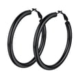 thumbnail image 1 of Pendiente de aro negro PROSTEEL para mujeres y niñas 60 mm, 1 of 9