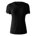 thumbnail image 6 of yunLCZ Casual Tops Discounted Womens Frenchy Summer Tops Crewneck Short Sleeve T Shirts Casual Knit Blouses Top Shirts Breathable casual blouse loose fit, 6 of 7