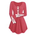 thumbnail image 1 of Camiseta Talla Extra Túnica Encaje Contraste Rosegal  Mangas largas de talla grande, 1 of 5