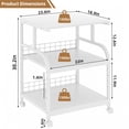 thumbnail image 2 of Leyaoyao Large Printer Stand with Storage Drawer,3-Tier Rolling Cart with Industrial Wheels for Desk, Mobile Printer Table for Office, White, 2 of 8