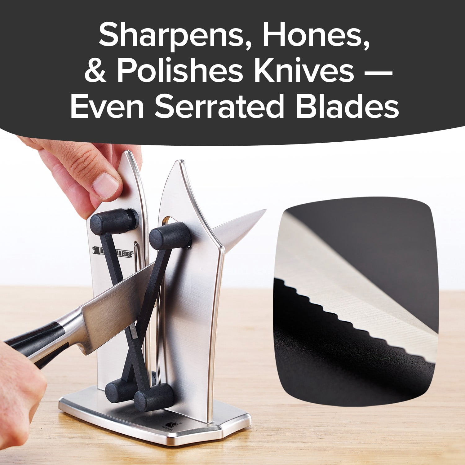 Official As Seen On TV Bavarian Edge Kitchen Knife Sharpener by BulbHead