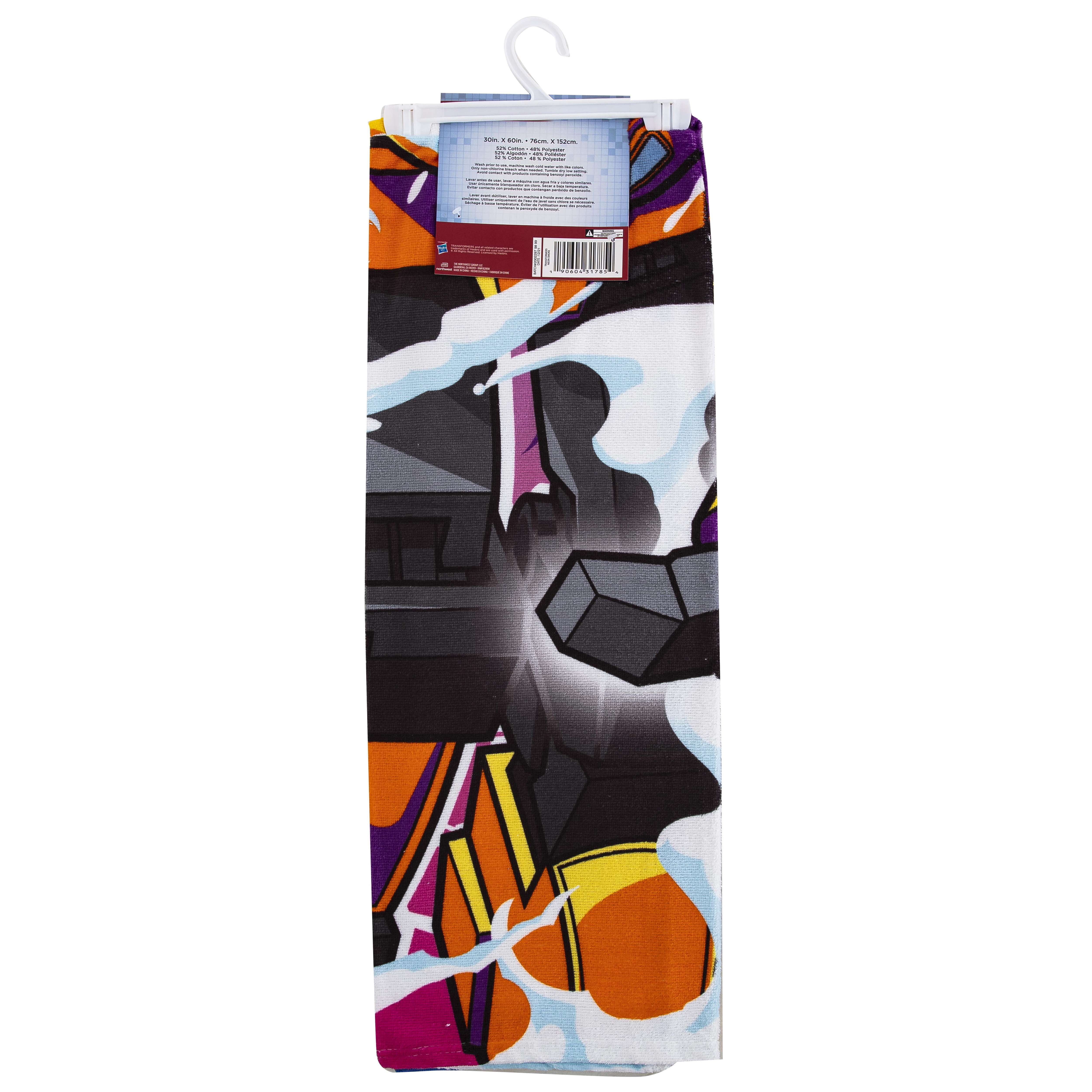 Hasbro Transformers Neon Smoke Beach Towel, 30 x 60 inches