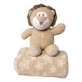 thumbnail image 3 of SONA G DESIGNS Baby Unisex Soft Blanket with French Terry Small Plush Toy Git Set Lion Elephant Bear - Embroidery Available Beige Lion Set, 3 of 8