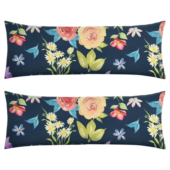 Blossom Body Pillow Cover 20x54 - Flower Pattern Aesthetic Long Pillow Case with Zipper - Soft Breathable Maternity Pillowcase - Full Body Pillow Protector - Bed Pillow Cover