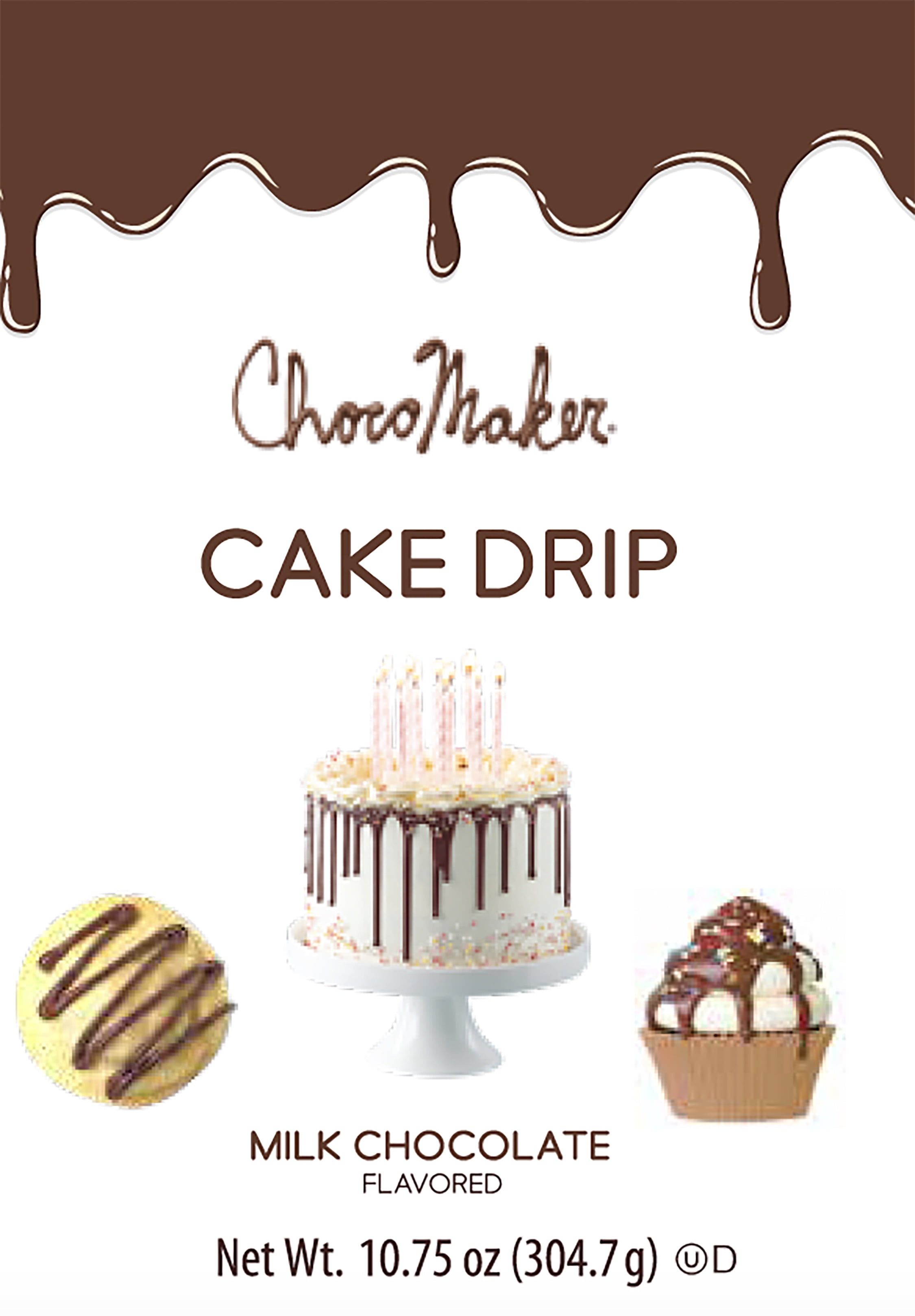 Chocomaker Milk Chocolate Flavored Cake Drip - 10.75oz Microwavable Bottle
