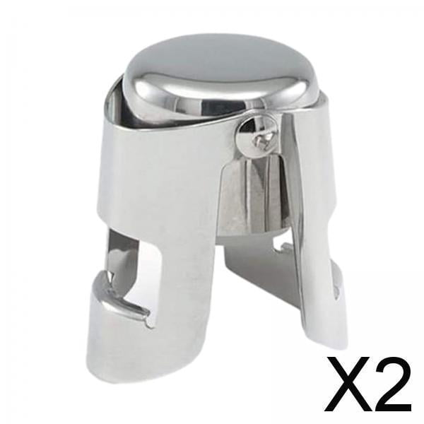 2x Tapón de Champán para Vinos, Sellador de Tapón de Botella, Protector de Retención de Burbujas para Amantes de Los Vinos, Champán, Cumpleaños 2 piezas