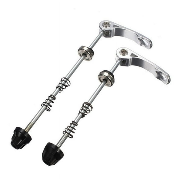 2x Set Bike Bicycle Wheel Hub Front and Rear Tire Quick Release QR Skewer Silver
