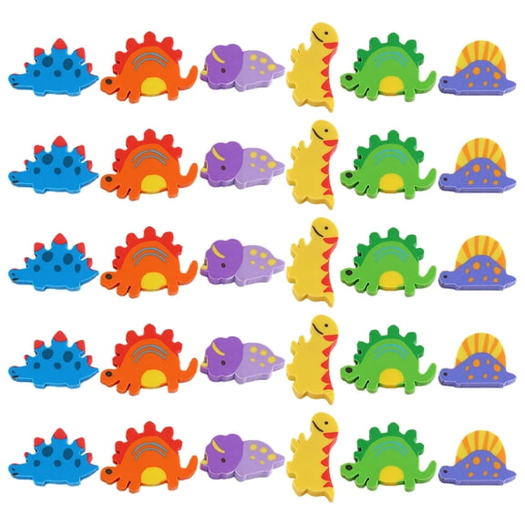 LOLIPPYY 120 Assorted Color Mini Dinosaur Erasers for Daily Use Safe TPR Material 120pcs