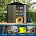 thumbnail image 6 of Garvee 6 x 4 ft Outdoor Garden Storage Shed,Steel Tool Storage Shed with Lockable Double Door,Brown, 6 of 8