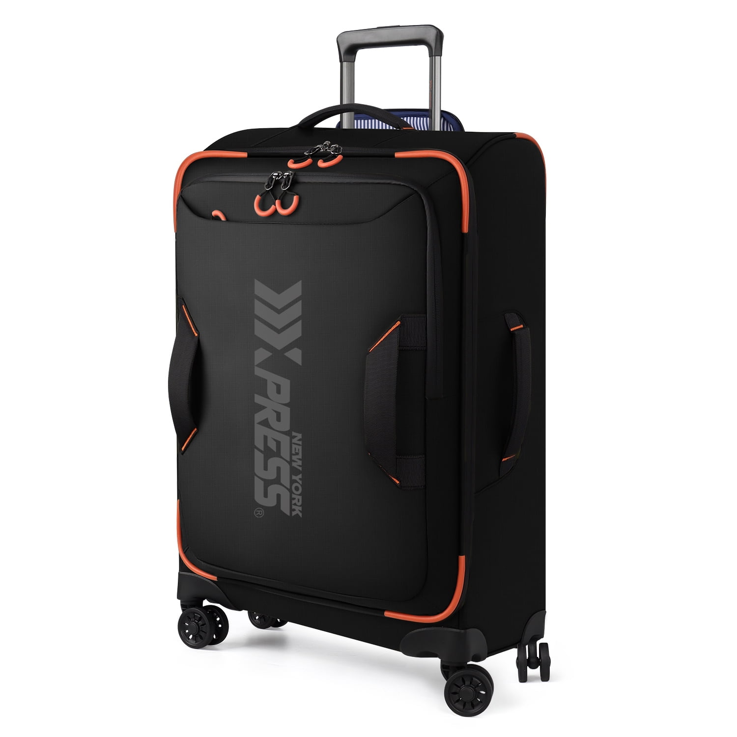 New York Xpress 30" Softside Large Checked Luggage, Lightweight Water-Resistant Upright Suitcase with Wheels, Black - TA8353