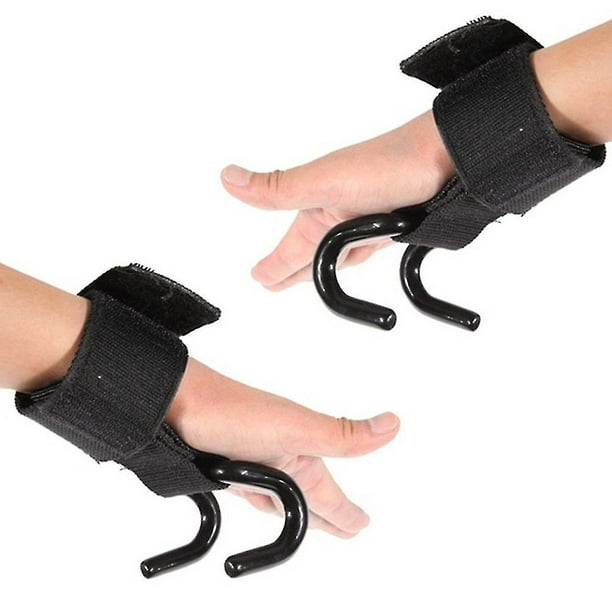 2pcs Hook Grip Straps Wrist Support Adjustable Gloves Weight Lifting  Training Fitness Gym，SEBNEEI