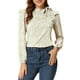 thumbnail image 1 of Blusa floral con cuello de lazo lateral para mujer INSPIRE CHIC de manga larga color púrpura M, 1 of 7
