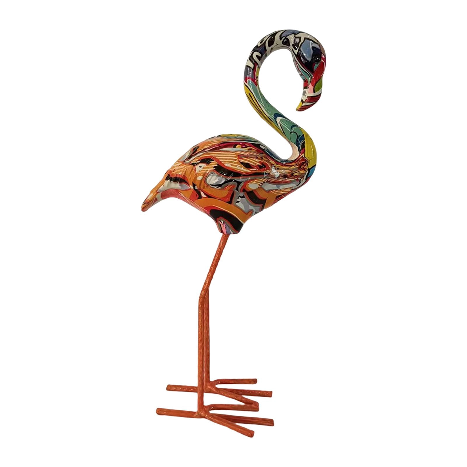 yotijay Flamingo Garden Statue Birds Sculptures Indoor Outdoor Lawn Home Ornaments Resin A
