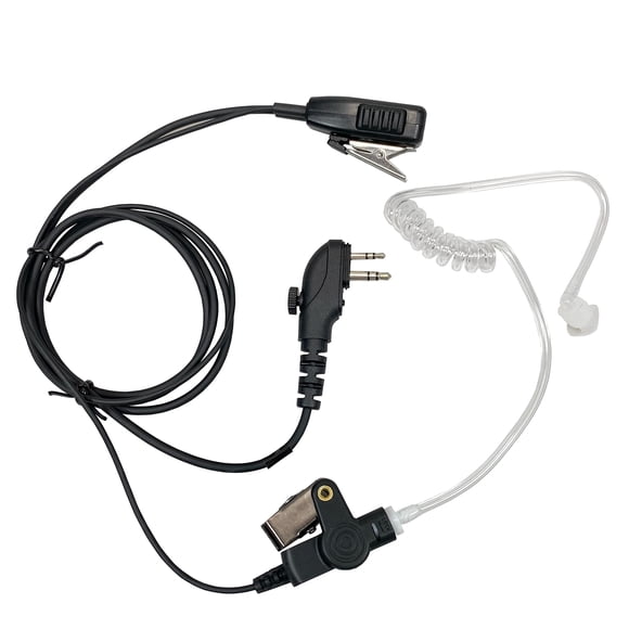 MaximalPower in-Ear Clear Coil Tube Earbud Headset PTT Mic
