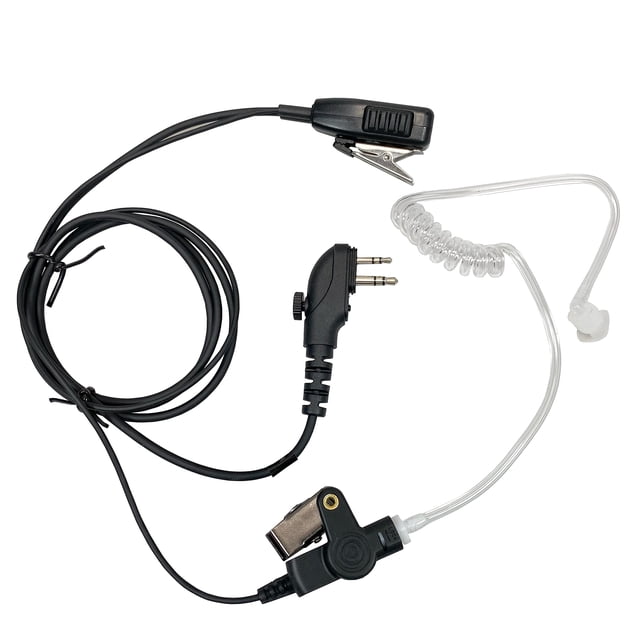 MaximalPower in-Ear Clear Coil Tube Earbud Headset PTT Mic