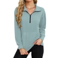 thumbnail image 6 of TARAINYA Women Oversized Half Zip Sweatshirt Casual Quarter Zip Pullover with Pocket, 6 of 8