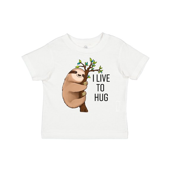 Inktastic I Live to Hug Cute Sloth on a Branch Boys or Girls Toddler T-Shirt