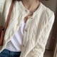 thumbnail image 2 of 2024 New Autumn Winter Women Cashmere Cotton Cardigan Sweater Women's Embroidery Twist Solid Knitted Wool Jumper Tops F875, 2 of 5