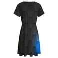 thumbnail image 5 of Abstract Honeycomb Short Sleeve Dress Women Summer Evening Dresses Ladies Sundress, 5 of 7