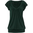 thumbnail image 3 of Summer Short Sleeved V-Neck Casual Solid Color T-Shirt Tops, 3 of 4
