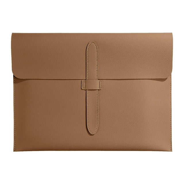Dvruxg Leather File Bag – Thickened Waterproof Document Folder for Contracts & Business Files, Portable Briefcase Folder for Office, Travel & Meeting