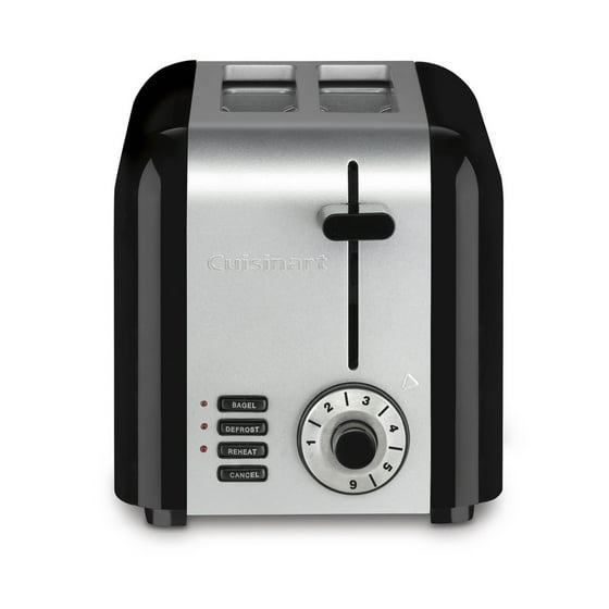 Cuisinart 2Slice Compact Stainless Steel Toaster, Black Stainless