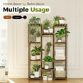 thumbnail image 6 of Bamworld Plant Stand Indoor Outdoor Hanging Plant Shelf ,Wood Flower Stand Tall Large Flower Holder for Living Room, Patio, Balcony, Brown, 6 of 6