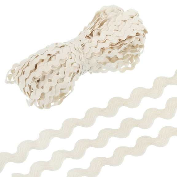 29.5 Yard Light Brown Rick Rack Trim 5mm Wave Bending Fringe Trim Lace Ribbon for Sewing DIY Crafts Clothes Gift