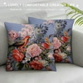 thumbnail image 3 of COMIO  Throw Pillow Cover Gentle Spring Floral Bouquet Roses Hyacinths Butterfly and Wild Pillowcase Home Decor Square Pillow Case Cushion Cover, 3 of 5