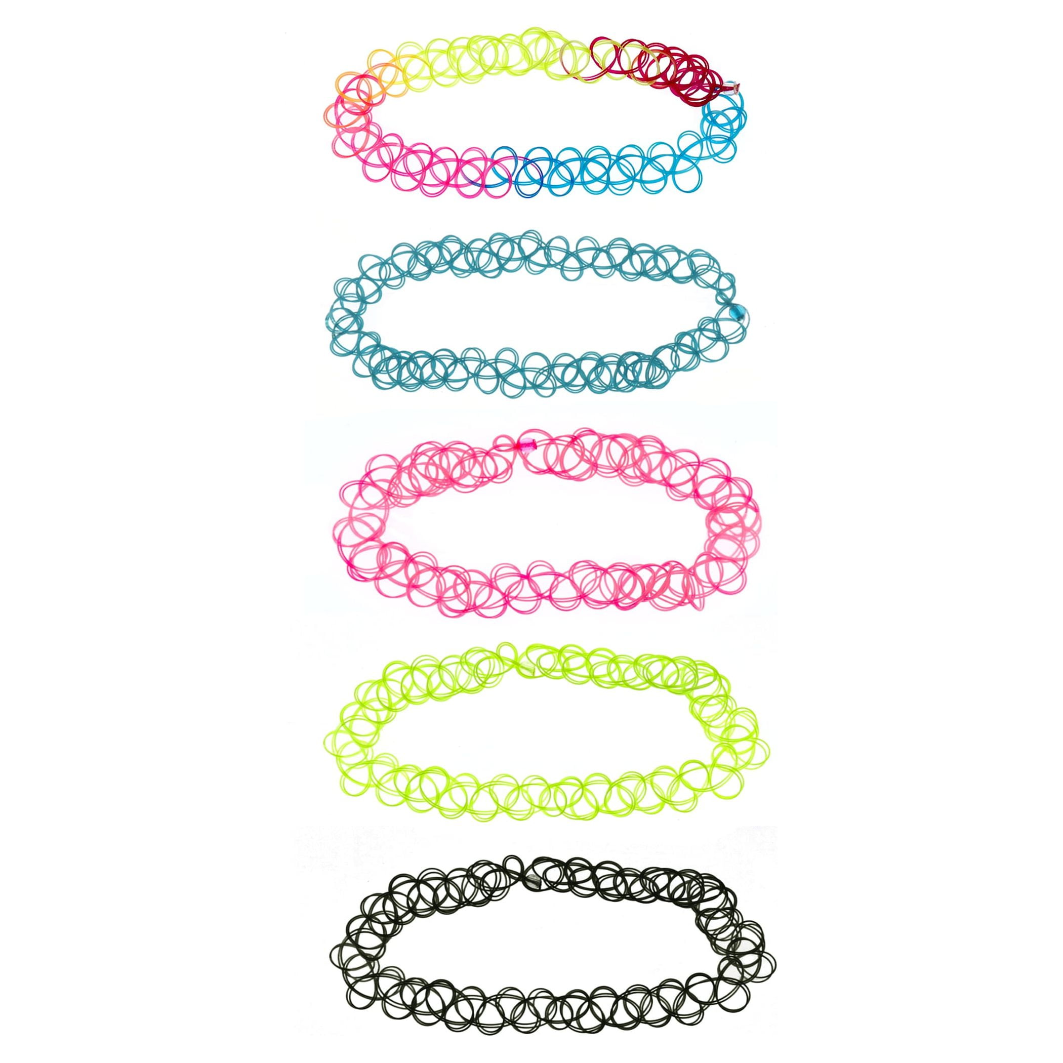Wonder Nation Kids Tattoo Chokers, 5 Pack Multi-color
