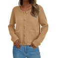 thumbnail image 2 of Suéter PRETTYGARDEN Cardigan con Botones Manga Larga Khaki Talle M, 2 of 8