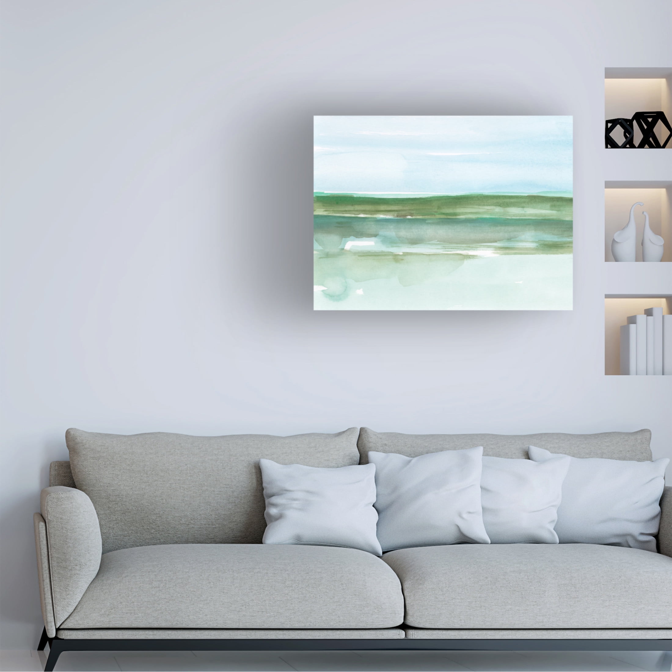 Canvas Wall Art - Ethan Harper 'Serene Aqua I' Wall Art for Living Room, Bedroom, or Office Décor by Trademark Fine Art - 19 x 14 Inches