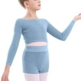thumbnail image 7 of OGLCCG Kids Girls Ballet Wrap Top Long Sleeve Dance Sweater Soft Ballet Warm Up Pullover Crop Top for Leotard 5-16 Years, 7 of 7