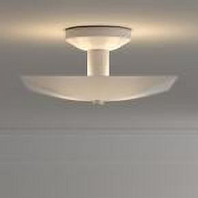 Modern 2 Light White Steel Semi-Flush Low Profile Ceiling Light Fixture