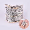 thumbnail image 1 of Anillos de plata 925 de dos tonos a la moda para mujer, anillo de boda con zafiro blanco, talla 6-10 (7), 1 of 5