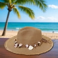thumbnail image 2 of Riforla Fashion Decoration Large Brim Sun Hat Seaside Holiday Straw Hat Sun Hat Summer Hats Khaki, 2 of 8
