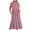 Pink, variant on QUNYINEY Floral Women Dresses Short Sleeve Casual A-Line Dress Crew Neck Flowy Maxi Dresses