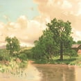 thumbnail image 2 of Stellar Design Studio 15x15 Black Ornate Wood Framed with Double Matting Museum Art Print Titled - Country Pond 2, 2 of 4