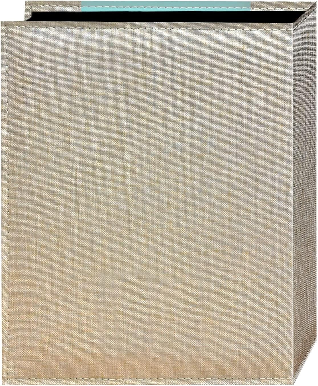 Gold Design Embossed Seagrass Crystal Palm album holds 200 4x6 photos - 4x6