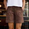 thumbnail image 3 of Guluxicc Women's Cotton Shorts with Pockets Elastic Waist Straight Leg Running Performance Short Trousers for Everyday Gym Workout, 3 of 8