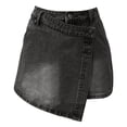 thumbnail image 5 of JTieacloth Stylish Casual Denim Mini Skirt With Asymmetric Hem For A Slimming And,Women's Skirts(Gray), 5 of 6