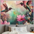 thumbnail image 2 of Orinice Hummingbird Flowers Butterflies Tapestry Wall Hanging Unique Style Home Wall Decor Art for Living Room Bedroom Dorm 40x30inch, 2 of 6