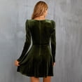 thumbnail image 3 of Vestido de terciopelo para mujer, elegante vestido de noche, vestido de cóctel de manga larga, vestido de invierno., 3 of 7