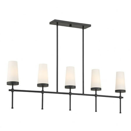 

5 Light Linear Chandelier in Modern Style-16 inches Tall and 4 inches Wide-Matte Black Finish Bailey Street Home 159-Bel-4953244