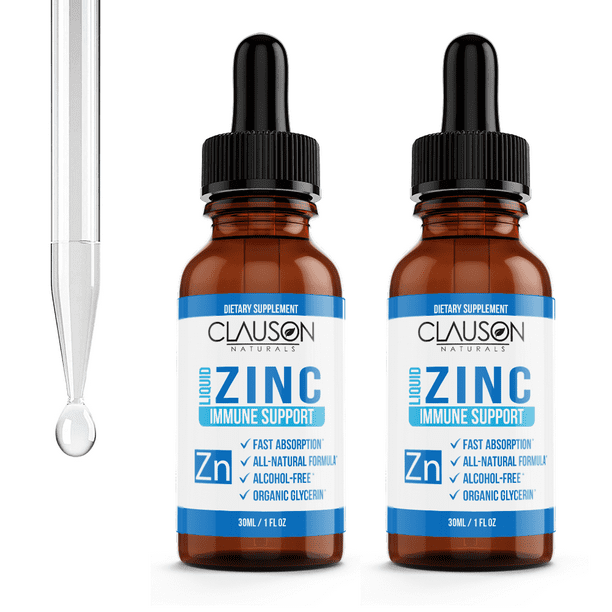 (2 Pack) Pure Zinc Sulfate Liquid Drops for Kids & Adults (1oz / 30ml