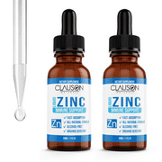 (2 Pack) Pure Zinc Sulfate Liquid Drops for Kids & Adults (1oz / 30ml) by Clauson Naturals