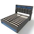 thumbnail image 5 of Furvclv Full Size Upholstered Platform Bed With Hydraulic Storage System, LED Lights, USB Charging Slat Mattress Foundation, No Box Spring Needed For Bedroom Living Room, 5 of 9