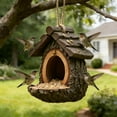 thumbnail image 6 of Vintage Treehouse Shape Bird Feeder - Bird House Feeder, Open Design Resin Feeding Birdhouse, Hummingbirds Squirrel Viewing Feeding for Window Outside Balcony Garden Fence Decor, 6 of 9