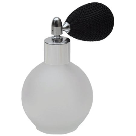 Green Glass Perfume Bottle 4.33 oz. Empty Refillable Frosted Glass Perfume Bottle With Black Mesh Atomizer Bulb ~ New With Vintage Style ()